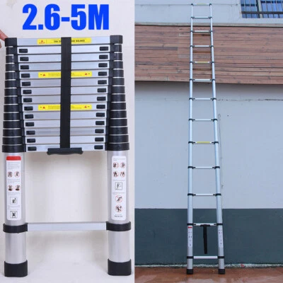 Multifonction Alu Échelle Télescopique Escamotable Équipements d'atelier 5m NEW