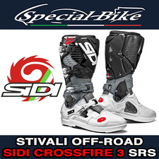 STIVALI SIDI CROSSFIRE 3 SRS NERO BIANCO GRIGIO CROSS ENDURO - Top di Gamma