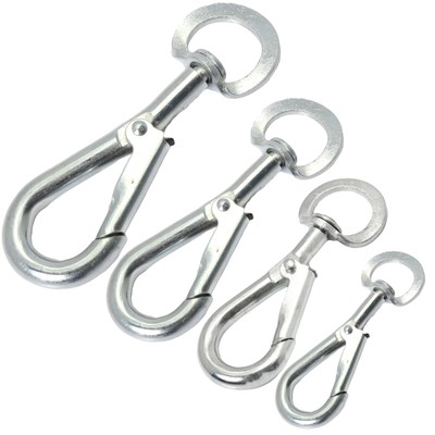 2x ANTI VERDREH KARABINER CLIPS Wetterfest Wirbelseil Carabina Haken Verschluss