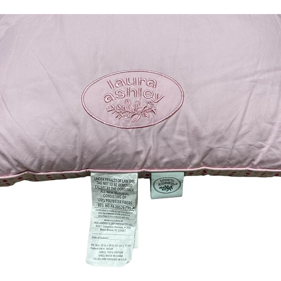 Almohada estándar reversible para cama a rayas rosa claro Laura Ashley Home 28x19,5 RARA Foto 2 de 4