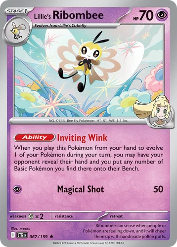 Lillie's Ribombee 67/159 Rare Holo | Journey Together | Pokemon Card