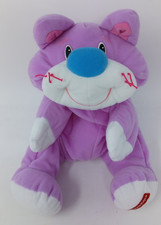Fisher Price Rumple Cat Bear Purple Blue Nose Plush Soft Toy Vintage 1998
