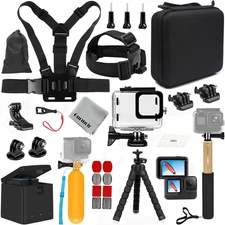 Accessories Kit with 2Battery and Charger for Go Pro 12 11 10 9 Camera, Top 10 E