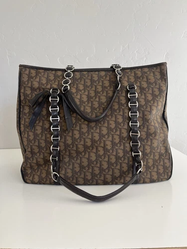 Borsa originale vintage Y2K DIOR in tela rivestita con monogramma