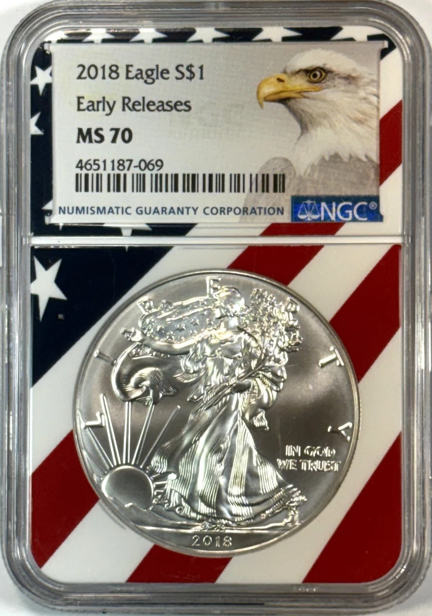 American Eagle MS 70 Graded 2018 Silver Bullion Coins for sale | eBay