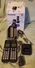 Panasonic KX-TGC352B 1.9GHz Cordless Home 2 - Phone System w/Box Works Well!