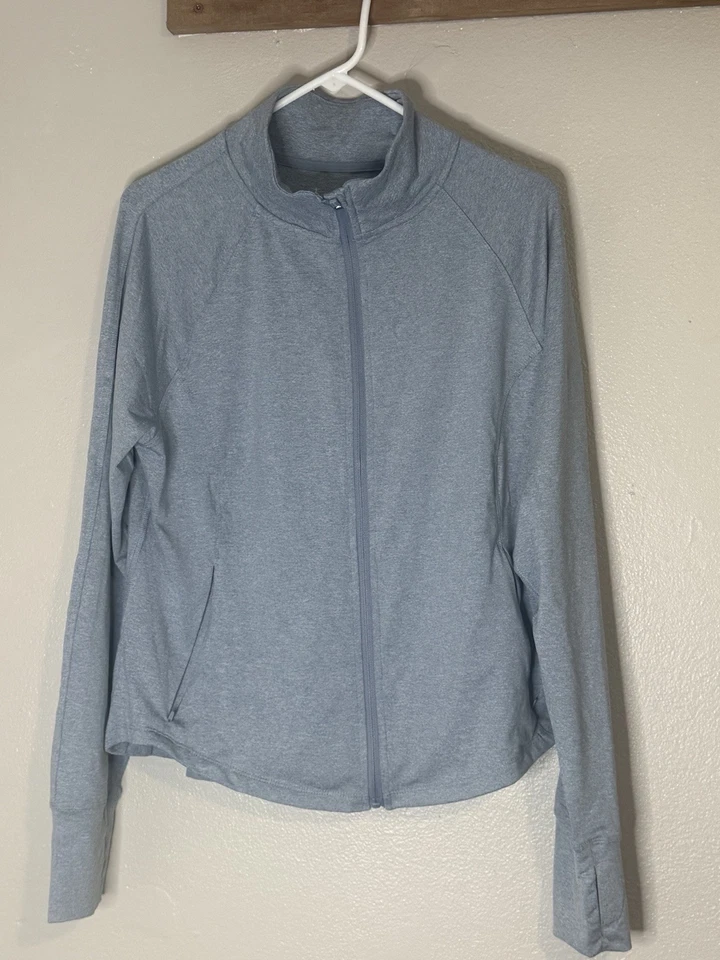 Chaqueta Danskin Cremallera Completa Agujeros para los Pulgares Atlético Athleisure Azul Claro Para Mujer XL Foto 2 de 4