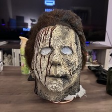 Michael Myers Halloween Full Latex Mask with Brown Hair Blood Scars