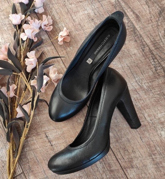 Women Alberto Guardiani Heels Black Leather 38