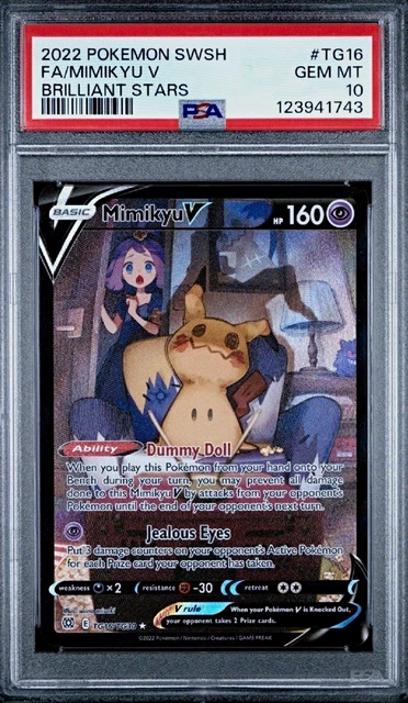 2022 POKEMON SWORD & SHIELD BRILLIANT STARS #TG16 FULL ART/MIMIKYU V