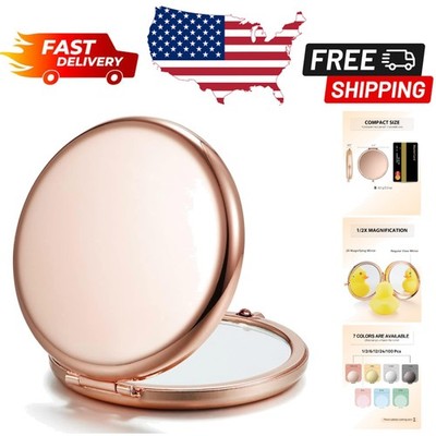 Luxury Metal Makeup Mirrors - Pack of 6, 1X/2X Magnification, DIY Friendly