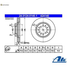 2x BREMSSCHEIBE 24.0124-0140.1 FÜR MITSUBISHI SPORT/MONTERO/PAJERO/WAGON/VAN