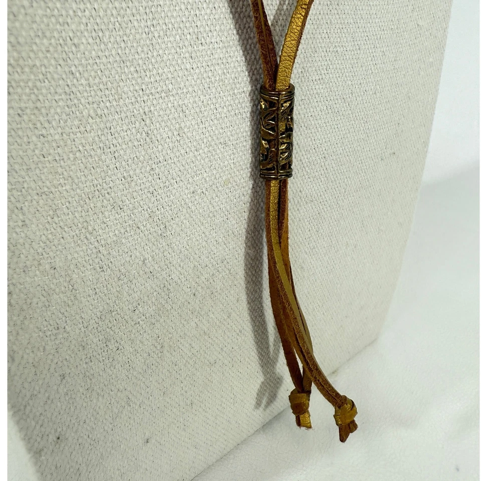 Druzy Agate Boho Layered Necklace Gold Tone Long Adjustable Statement - Image 4 of 4