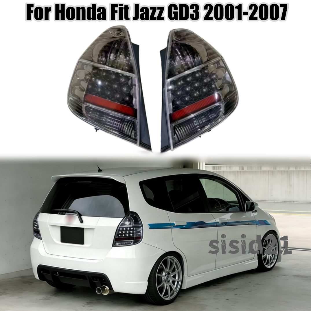 Pair L+H LED Rear Tail Lights Without Bulbs for Honda Fit Jazz GD1