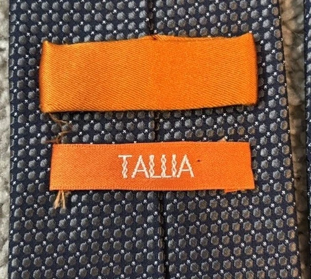 Corbata Tallia 100% Seda Gris Negro Lunares Patrón Geométrico Corbata Hecha a Mano Foto 2 de 4