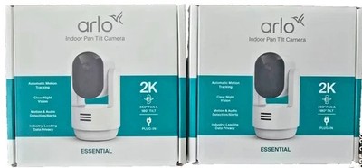 Arlo Essential Indoor Pan Tilt Security Camera 2K (2025 Release) -2 Cam Set NEW
