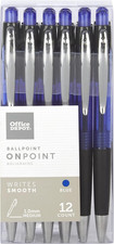 Soft-Grip Retractable Ballpoint Pens Medium Point 1.0 mm Blue Barrel Blue