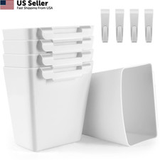 LEZIOA 5 Pack Hanging Cup Holders, Multipurpose Rolling Cart White