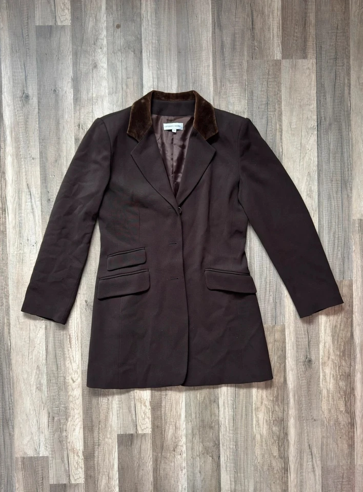 Blazer Veste Gérard Darel Marron Laine col velours cintré double poche - Photo 1/4