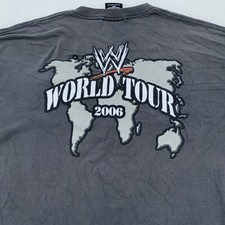 WWE World Tour 2006 Shirt Crew 2XL Gray Wrestling Mens Tee T-Shirt Logo