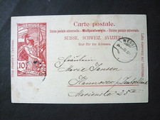 Schweiz, seltene Ganzsachen Postkarte von 1900, echt gelaufen