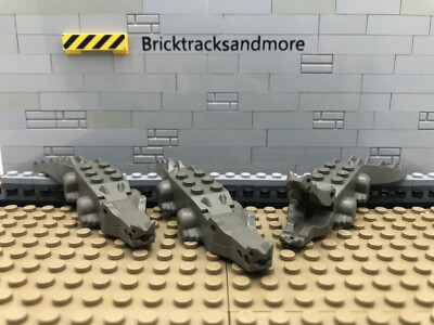 Lego  6026c01 Alligator Crocodile Dark Gray. 3 Stück