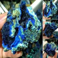 New Azurite Malachite Geode Crystal Natural Mineral Specimen Reiki Healing Stone