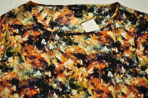 womens Thesis top size small long sleeve pull-over modern print crew neck neutra - Picture 8 of 8