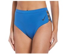 Nike Women's Sneakerkini High Waist Cheeky Bikini Bottoms Blue size L NWT