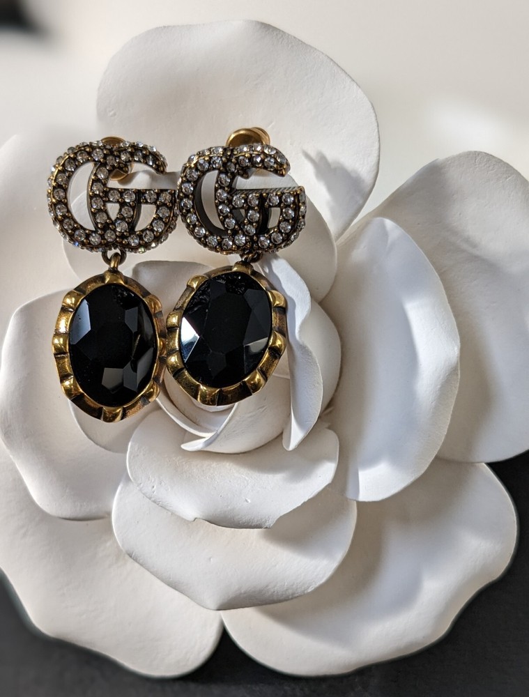 Gucci Double G Black Stone Austria zircon