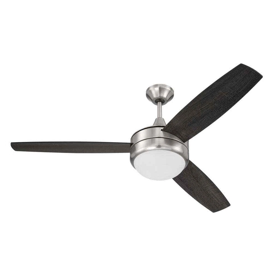 MADE ARTESANAL Phaze II 52 pulgadas Ventilador de techo de níquel con kit de luz y control de pared Foto 4 de 4