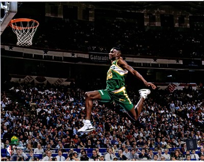 Shawn Kemp Seattle Supersonics Unsigned 1991 Slam Dunk Contest 11'' x 14'' Photo