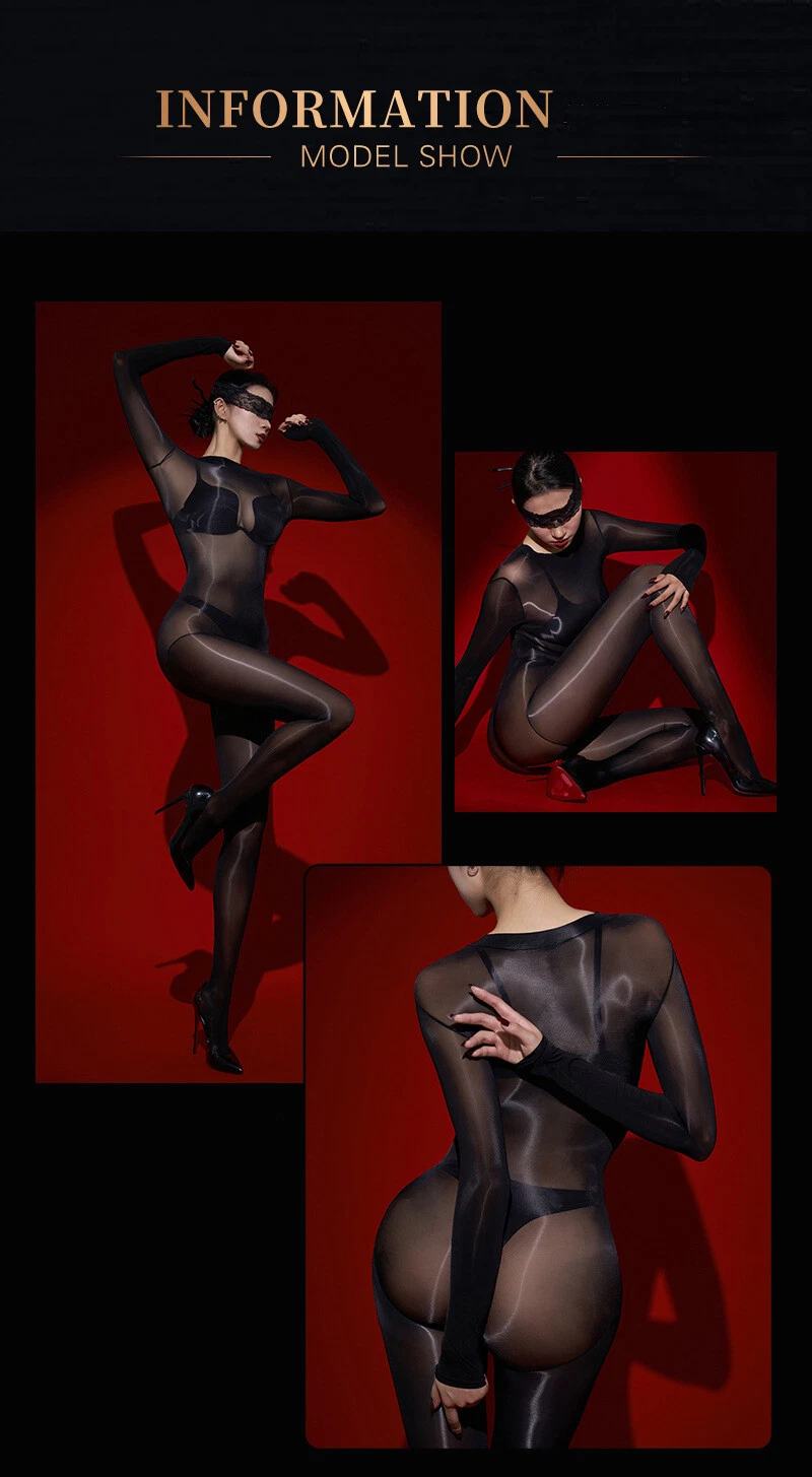 High Quality Oil Shiny Bodysuit Glossy Transparent Seamless Full Body stockings