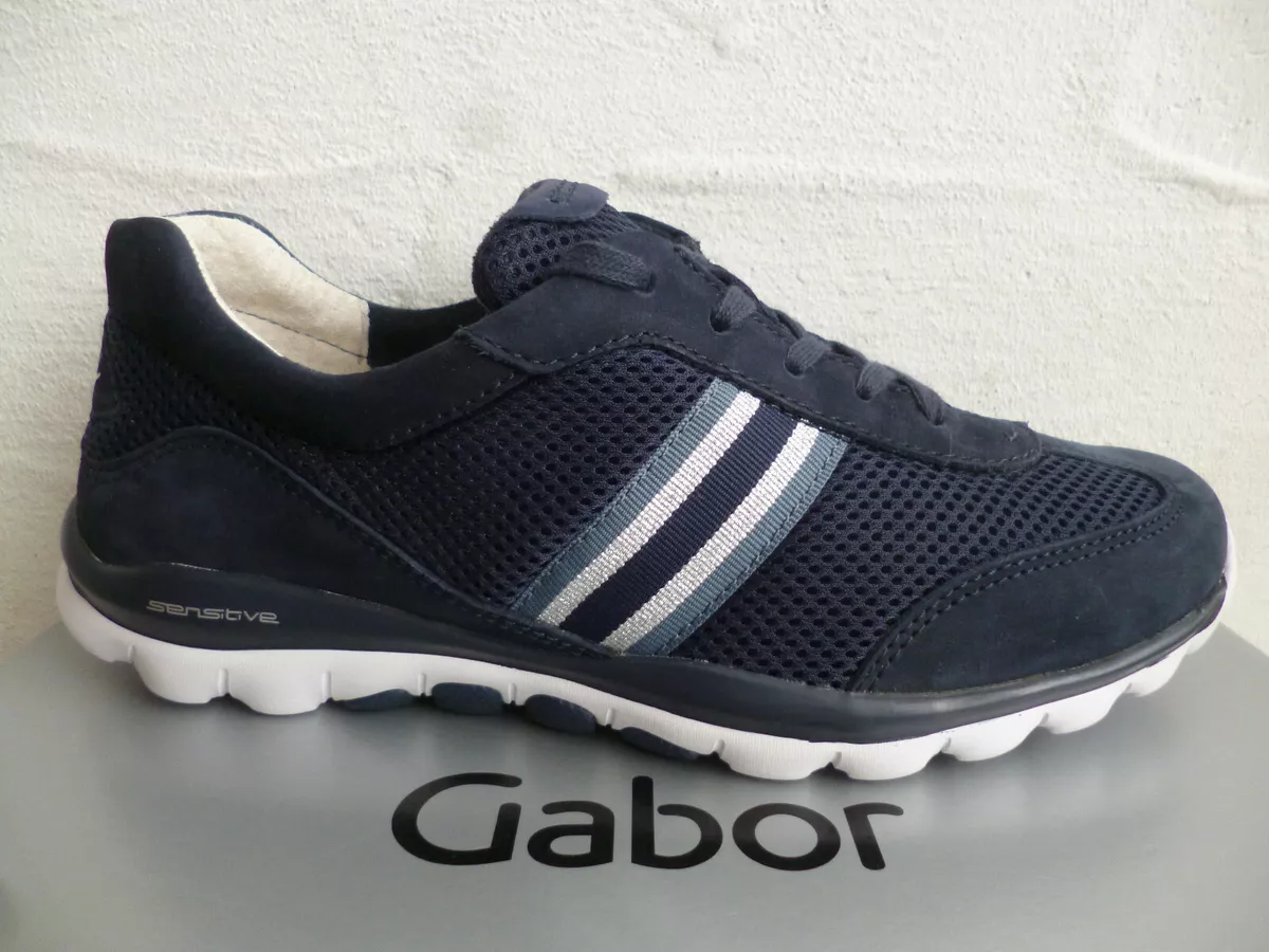 Gabor Sneakers Trainers Lace-Up Shoes Blue Leather | eBay