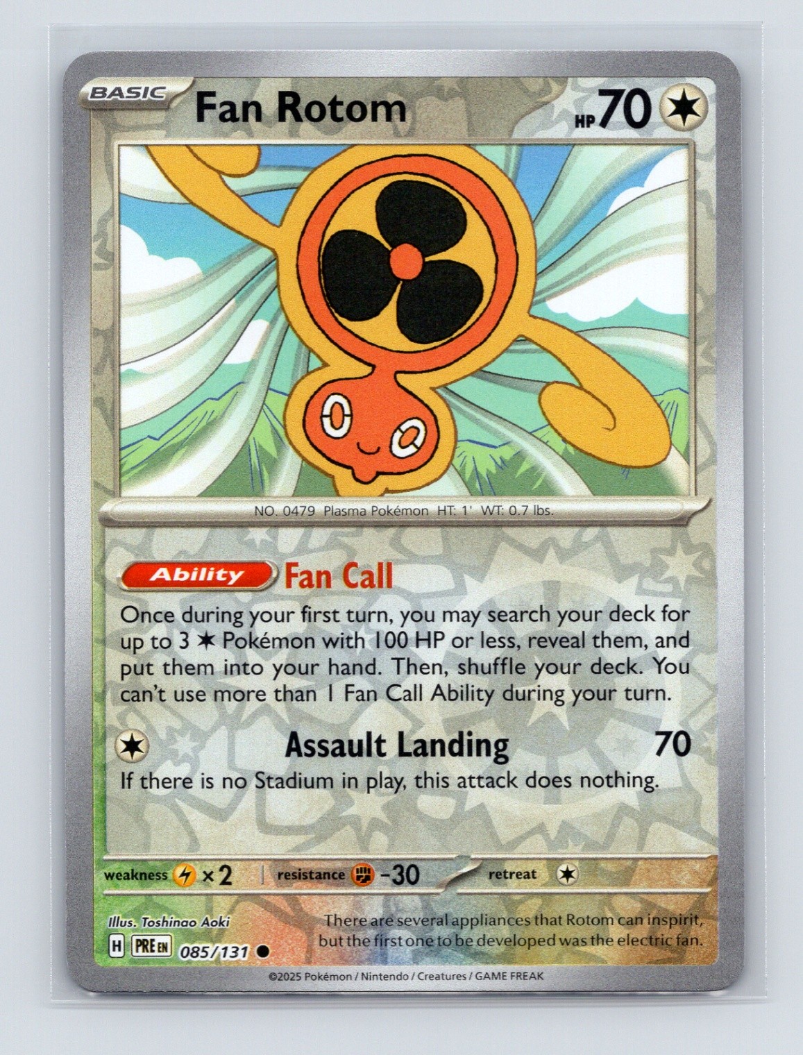 Pokémon TCG Fan Rotom 085/131 SV: Prismatic Evolutions Reverse Holo NM