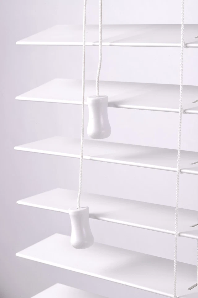 Faux Wood Venetian Blinds 50mm Slats White Wood Wooden Window Blind Easy Fit UK - Image 2 of 4