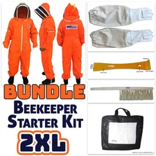 Jawadis Best Bee Keeper Suit Bundle – 2XL Complete Kit with Gloves & Hive Tool
