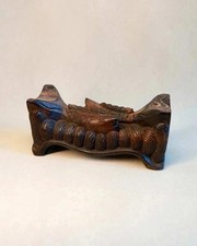 Solid Wood Handcrafted Carp Sculpture - Vintage Asian Art