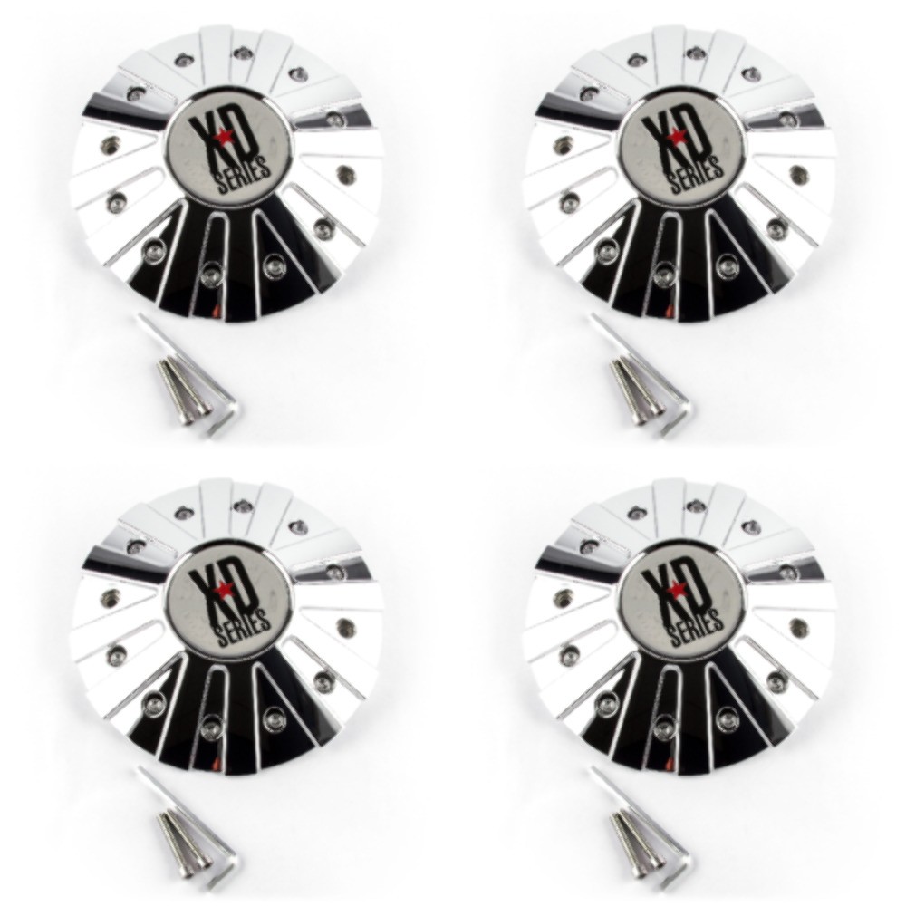 Set 4 KMC XD Series Monster XD778 All Sizes Chrome Wheel Center Caps 846L215