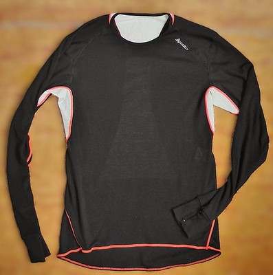 Odlo Damen langarm Sport Ski Rad Shirt L 38 40 schwarz weiß Mesh Maße s. Text