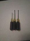 3x Klein Small Precision Screwdrivers 608 606 604 2 Flat Head and 1 Phillips — photo 1