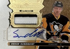 16-17 UD Fleer Showcase - Hot Prospects Auto Oskar Sundqvist #150 Patch 115 /135