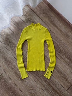 Pringle of Scotland x H&M Luxury Ribbed Knit W' Size XS Acid Yellow Sweater