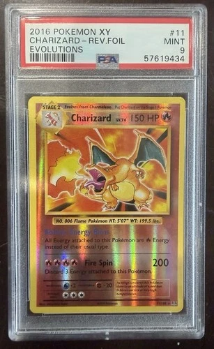 2016 Pokemon XY Charizard 11/108 Evolutions Reverse Holo PSA 9