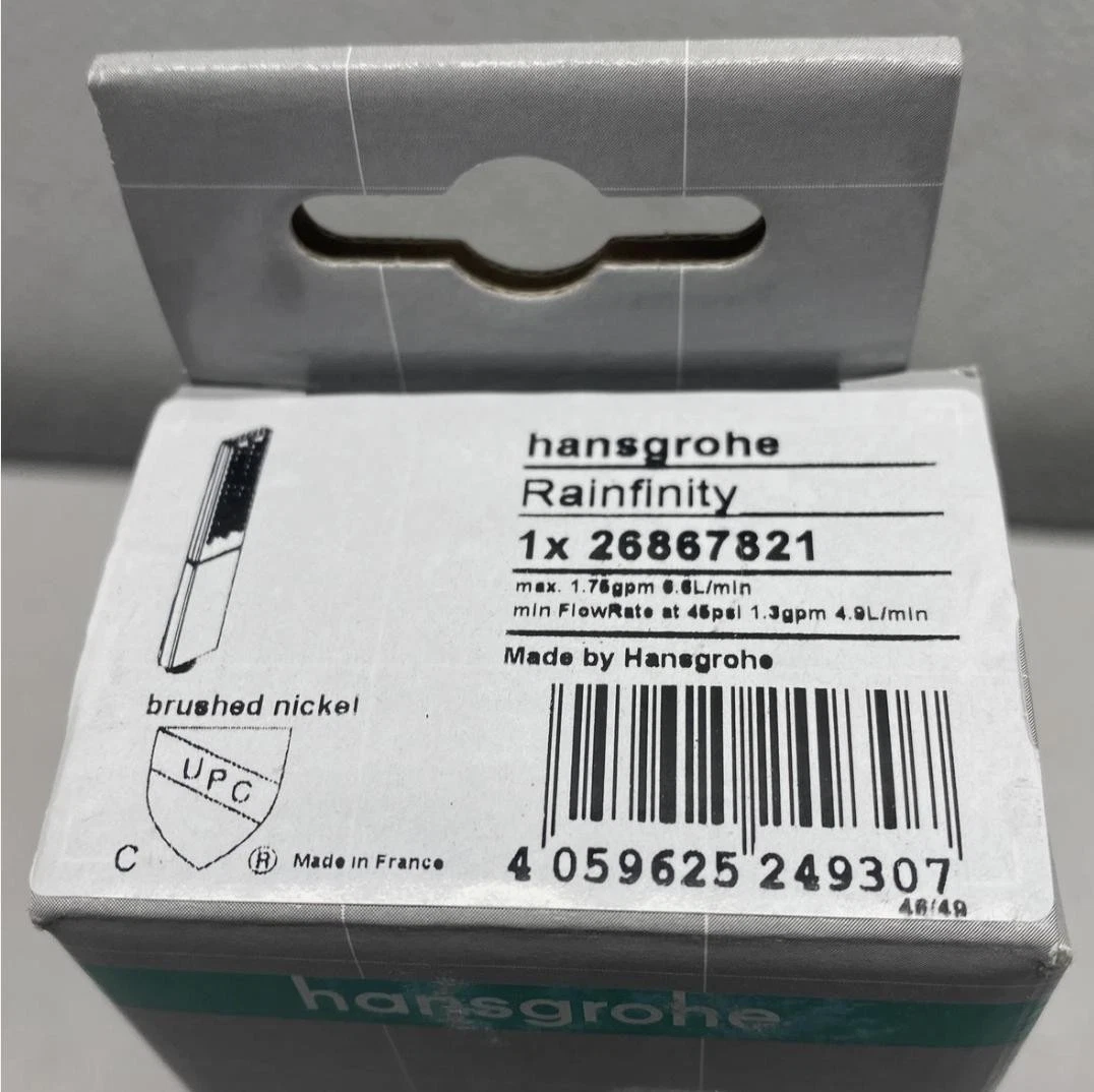 hansgrohe 26867821 Rainfinity Handheld Shower Head, PowderRain, Brushed Nickel