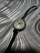 1934 Sterling Silver Elgin Wrist Watch Runs Beautifully Vintage Military