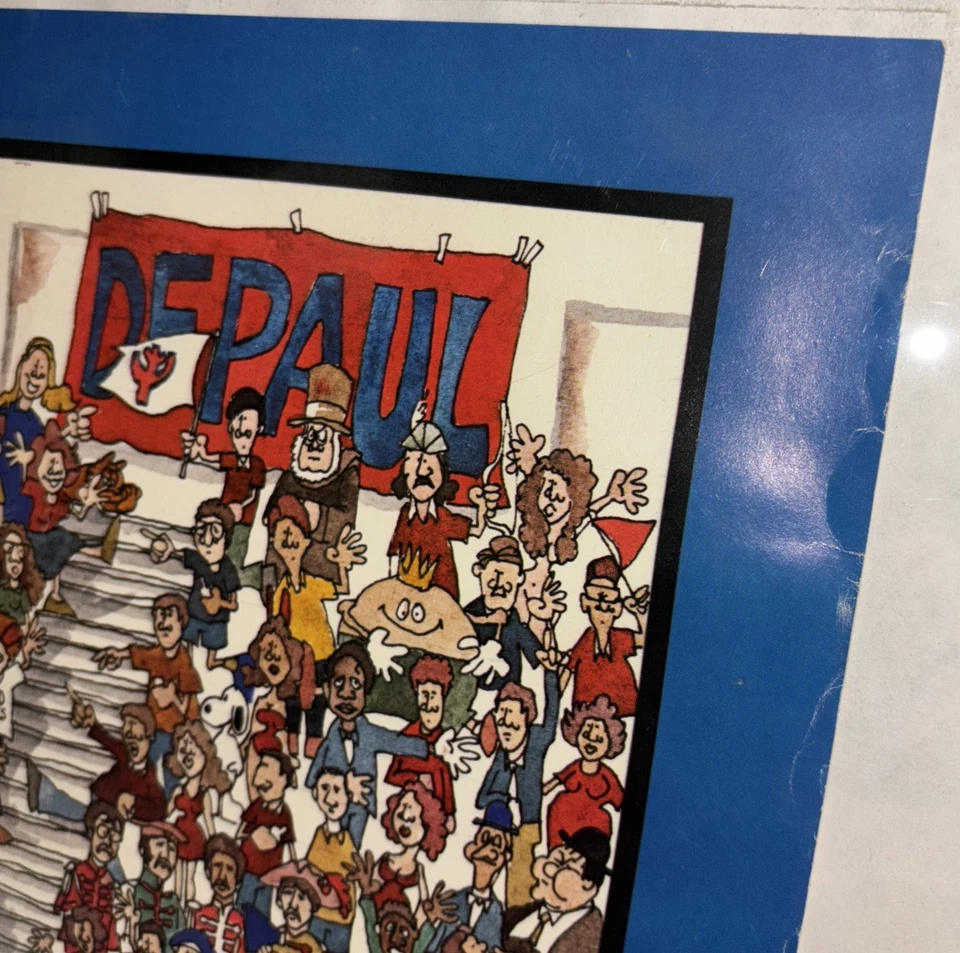 Vintage 1984 DePaul Blue Demons Poster Illust Holladay Rosemt Horizon Caricature - Image 4 of 4