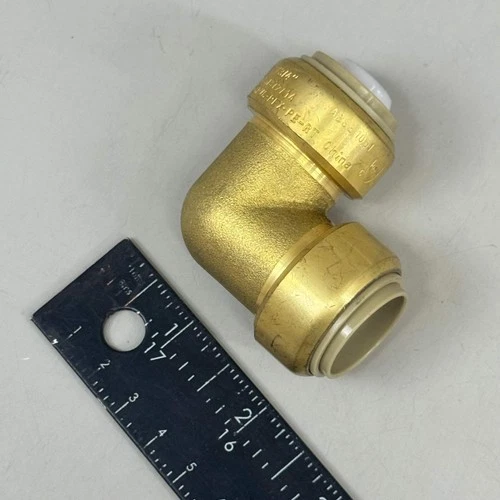 JONES STEPHENS Plumbite 90 Elbow Push On 3/4"x3/4" Brass C77426LF - Picture 5 of 8