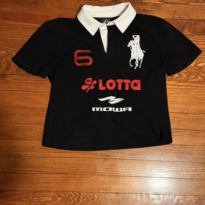 Mowalola Atl Angel War Horse Embroidered Slim Polo Shirt Short