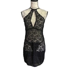 Black Lace Keyhole Stretch Nighty Pajama 2XL NWOT